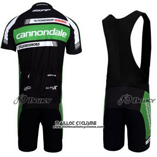 2011 Maillot Ciclismo Cannondale Noir et Vert Manches Courtes et Cuissard